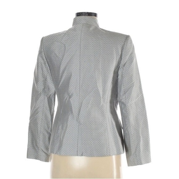 talbots 6 6p s silk blazer jacket classic silver gray quiet luxury minimalist s - Picture 3 of 5